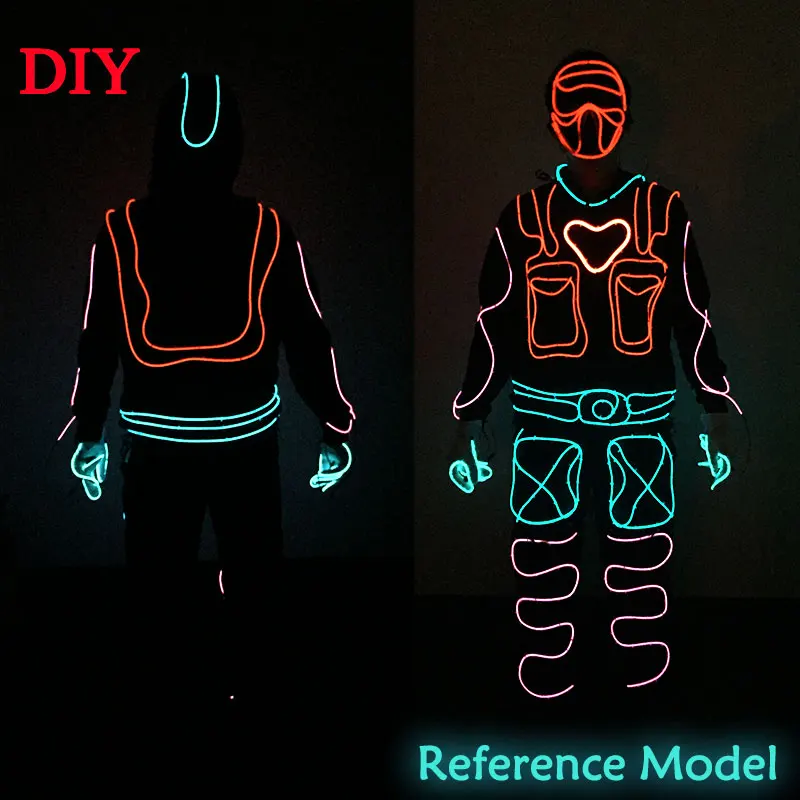 Love Superman 11 стилей Новое поступление DIY светодиодный светильник с капюшоном EL wire одежда светящийся праздничный костюм Diy вечерние светильник для праздника ing - Испускаемый цвет: Love Superman
