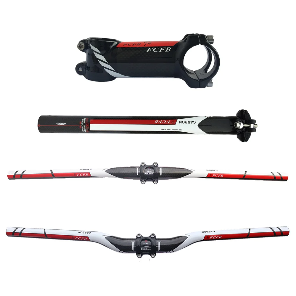 Комплект углеродного руля FCFB руль для горного велосипеда + подседельный штырь