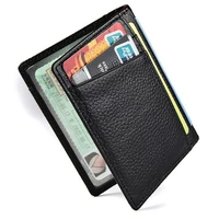 fashion slim soft rfid wallet genuine leather credit card business men wallet purse card holders thin small card bag holder