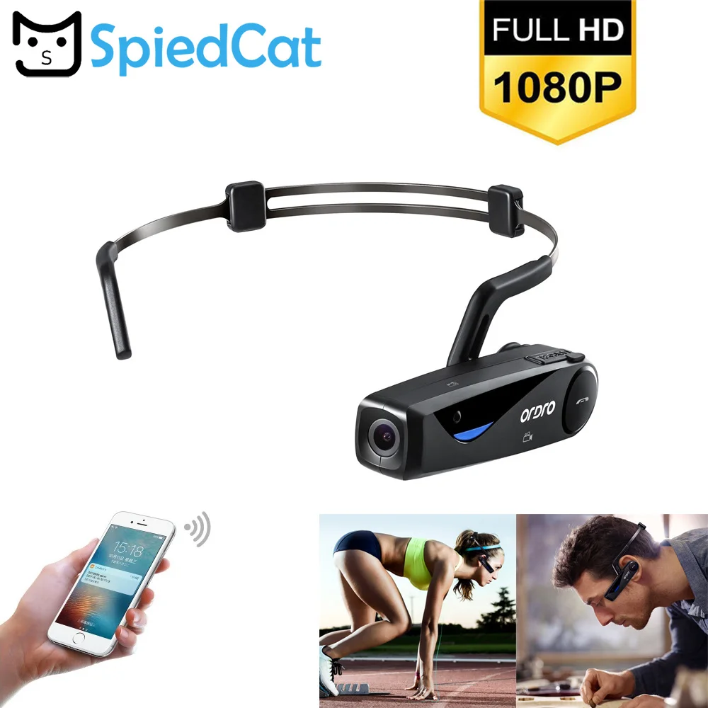 Wifi 1080 P видео запись сфотографированная мини камера Bluetooth костной проводимости