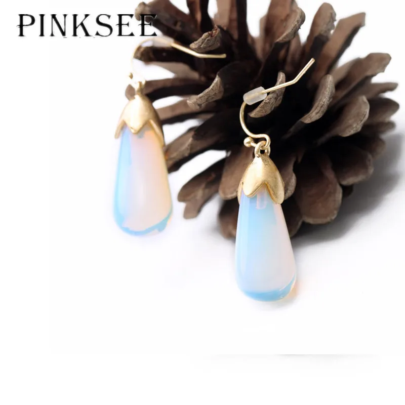 Pinksee новый геометрический Кристалл Висячие серьги темперамент для Для женщин