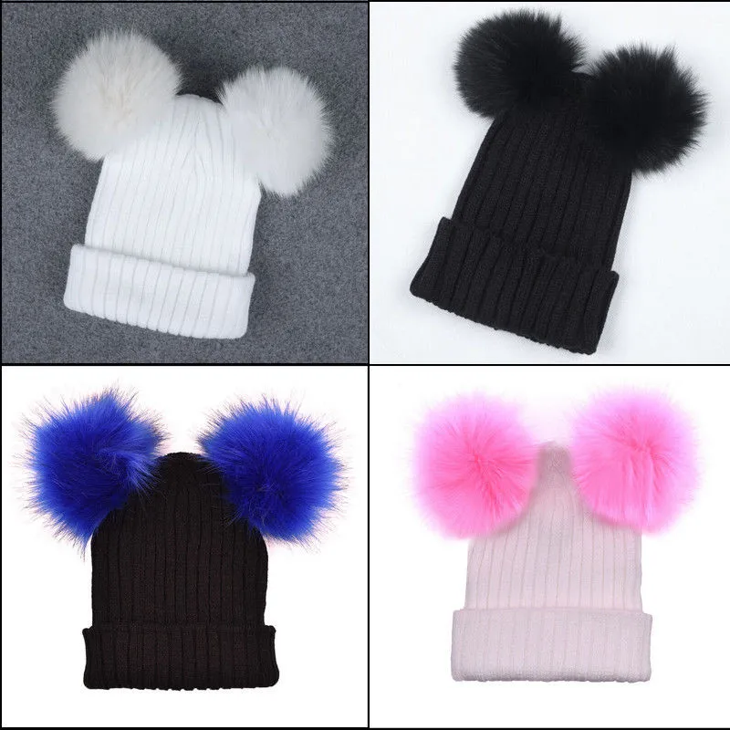 

2019 Winter Hats for Woman New Brand Knitted Solid Cute Hat Girls Autumn Female Beanie Caps Ball Cap Pom Poms Ladies Casual Cap