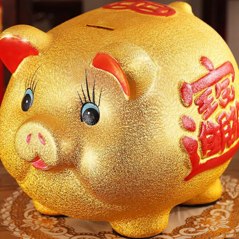 Креативный подарок Lucky Feng Shui мультяшная золотая свинья-копилка керамическая копилка детская наличные копилка для монет коробка депозит коробка для домашнего декора