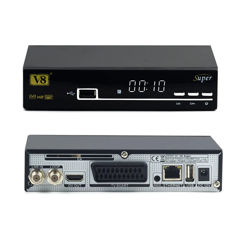 Freesat V8 Super Satellite Receiver+USB WiFi DVB-S2 FTA Full HD TV Receptor With 1 Year Europe Cline Spain Germany LNB | Электроника