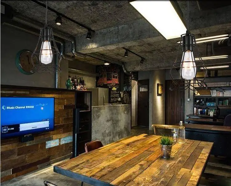 Креативная люстра в стиле лофт для интерьера потолочная лампа железный