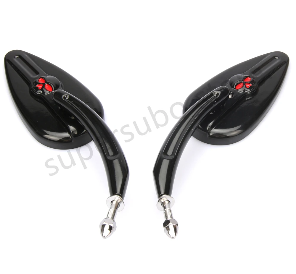 Motorcycle parts Aluminum skull Mirrors For Harley street glide road king side view softail fatboy mirrors Ultra Classic EFI | Автомобили