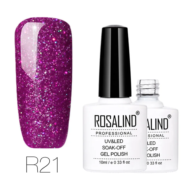 R21 Rosalind Rainbow 10 мл популярный R01-29 Цветной Гель-лак УФ светодиодный гель отмачиваемый Перманентный гель для полировки - Цвет: R21