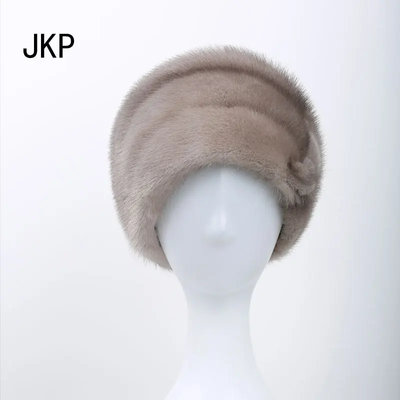 JKP 2018 зимние женские меховые шапки импортная меховая шапка из натуральной норки с