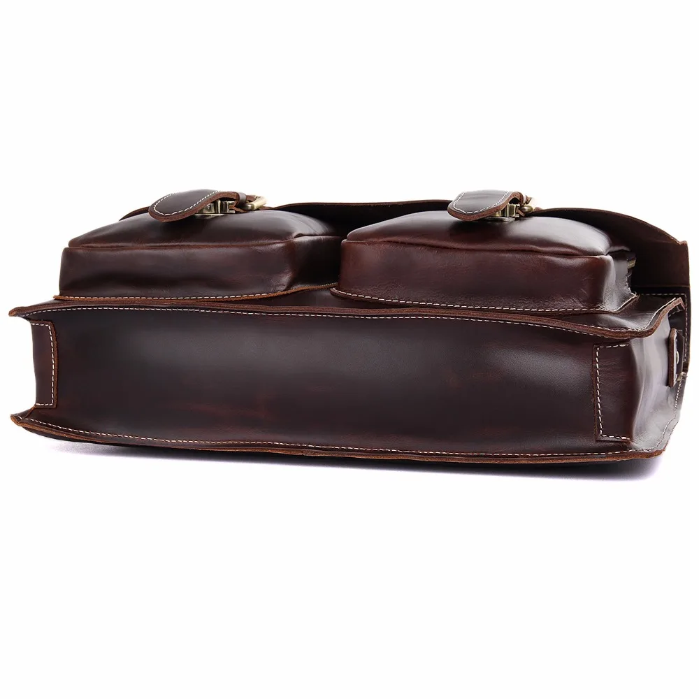 Мужская сумка J.M.D блестящая из коровьей кожи для ноутбука 7105Q 1|leather man bags|shoulder bags for
