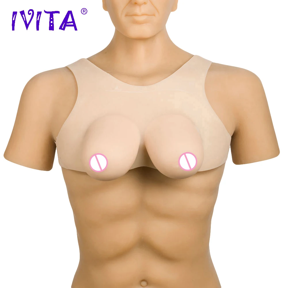 Реалистичная силиконовая грудь IVITA 1000 г искусственные груди искусственная для
