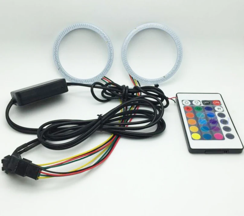 2 шт. автостайлинг RGB COB глаза ангела многоцветные Супер Яркие Водонепроницаемые