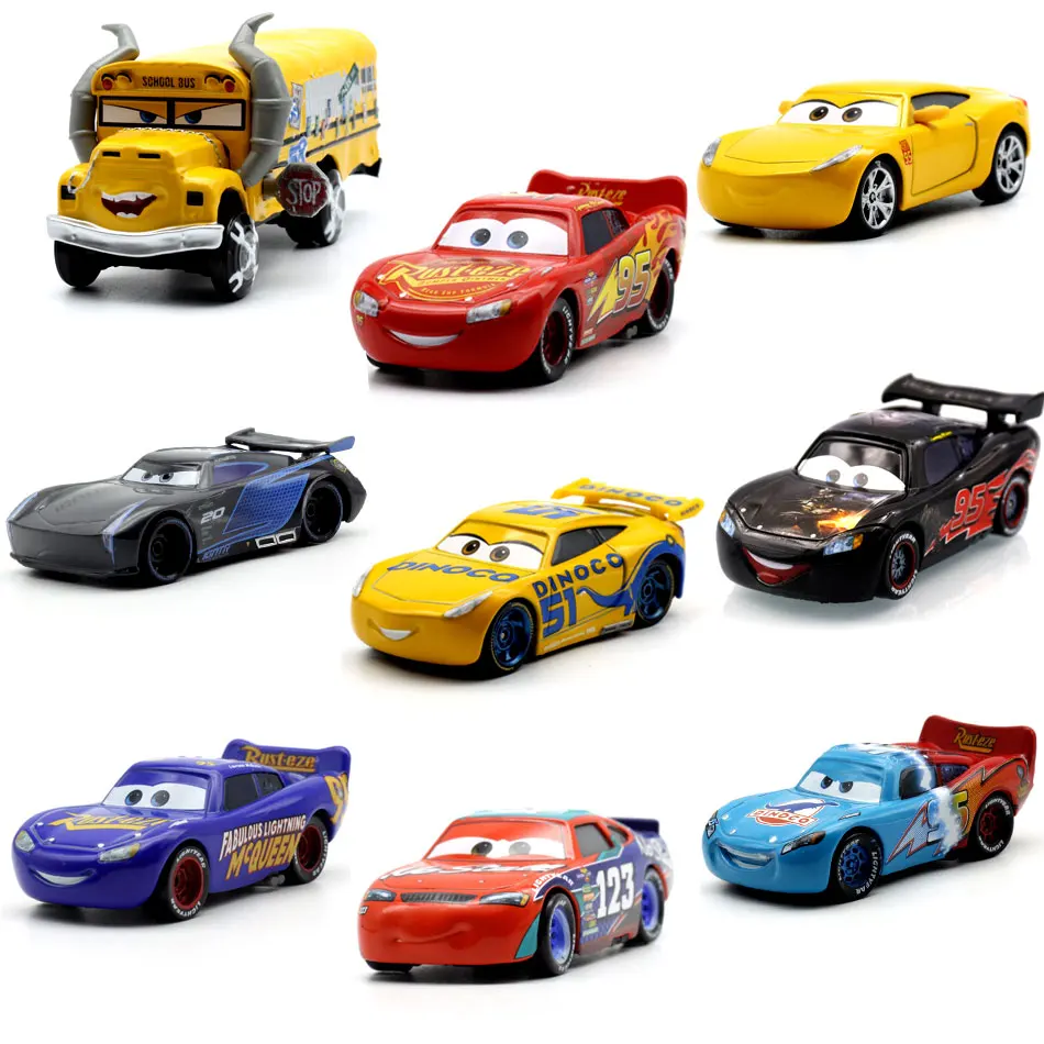 Disney Pixar Cars 3 Lightning McQueen Jackson Storm Dinoco Cruz Ramirez 1:55 литая металлическая модель автомобиля