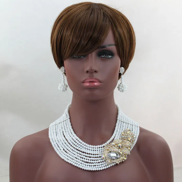 10 слоев африканские белые хрустальные бусины комплект ювелирных изделий