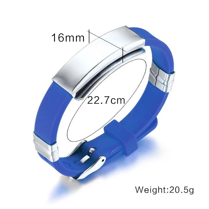 Men Bending Stainless Steel Silicone Bracelet Fashion Smooth Bracelets &amp Bangle 22.7cm 5 Color Popular Jewelry |