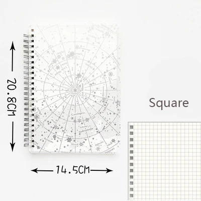 Silver Square Galaxy лазерная прозрачная записная бумага для органайзера, планировщик золотых и серебряных линий, пустая точечная катушка, записная книжка, дневник, Bullet Journal A5 - Цвет: Silver Square