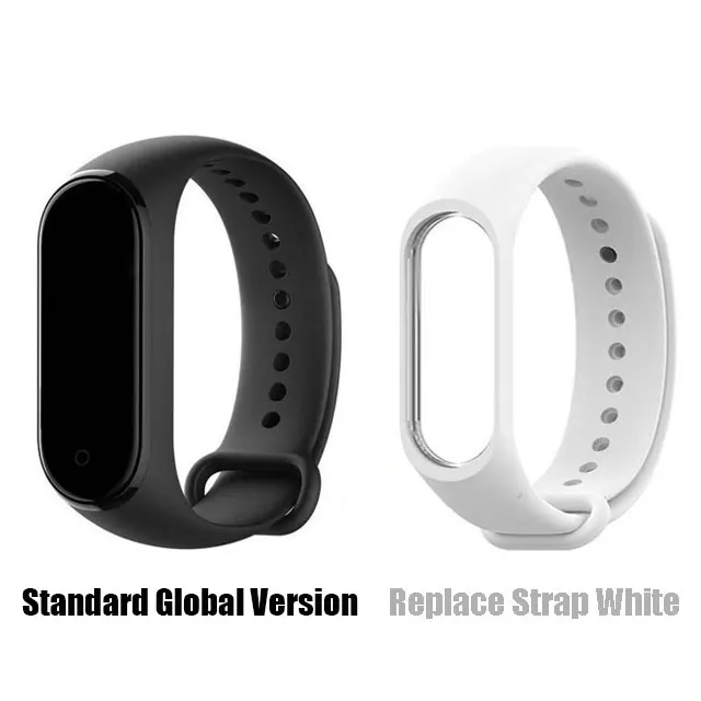 Global white strap Xiaomi Mi смарт-браслет 4 цветной экран пульсометр фитнес 135 мАч Bluetooth 5,0 спортивный водонепроницаемый браслет - Цвет: Global white strap