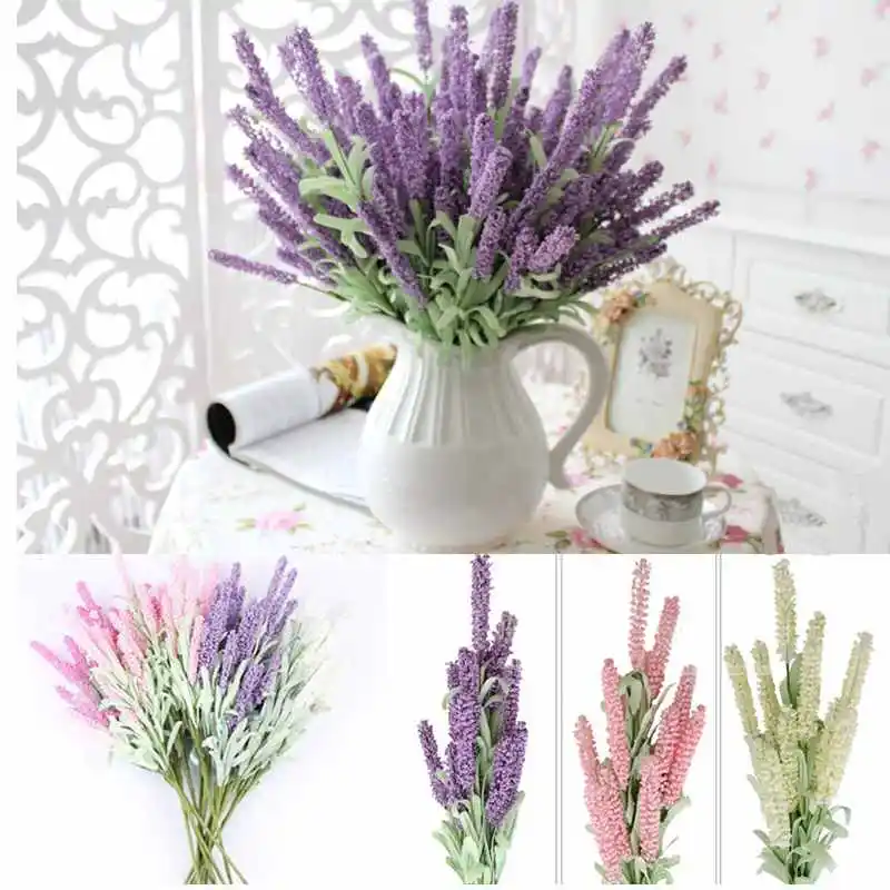 

Hot sale 12 Heads Vivid Artificial Flowers Plant Bouquet For Home Wedding Garden Decor