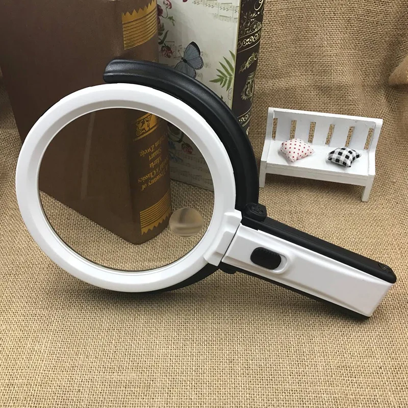 AIBOULLY 3B-2C Desktop Learning Magnifier 5 Times Miniature Embroidery Tool with LED Lights Nail Lamp Foldable Portable Tools |