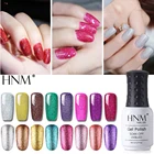 HNM 8 мл Блестящий неоновый блеск Платина УФ-гель для ногтей Блестящий светодиодный лак на удачу долговечный лак для маникюра художественный базовый топовый цвет