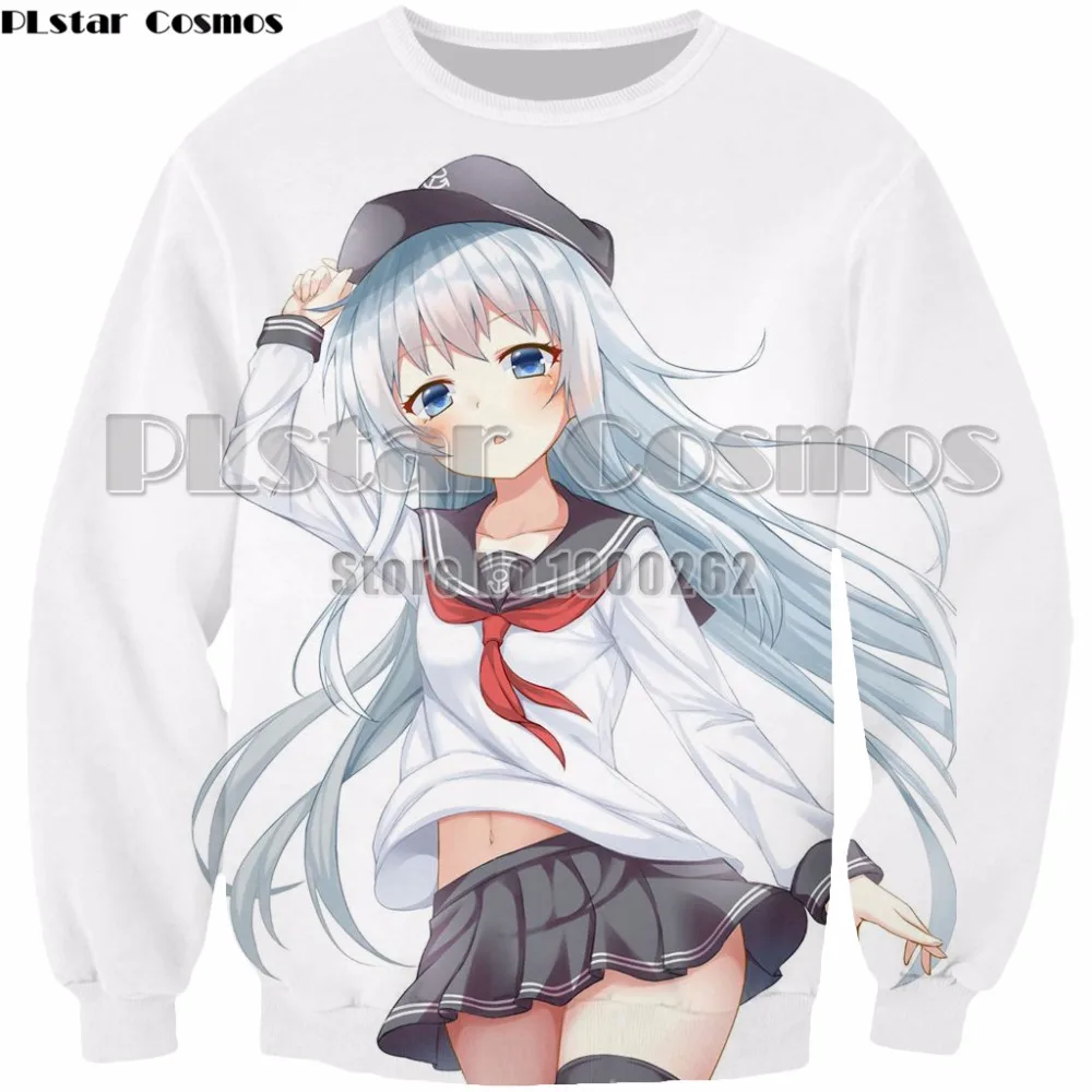 PLstar Космос Мультфильм Аниме Re Zero Rem круглый Свитшот стиль Модные толстовки Топы Прямая Красочные Плюс Размер S-5XL