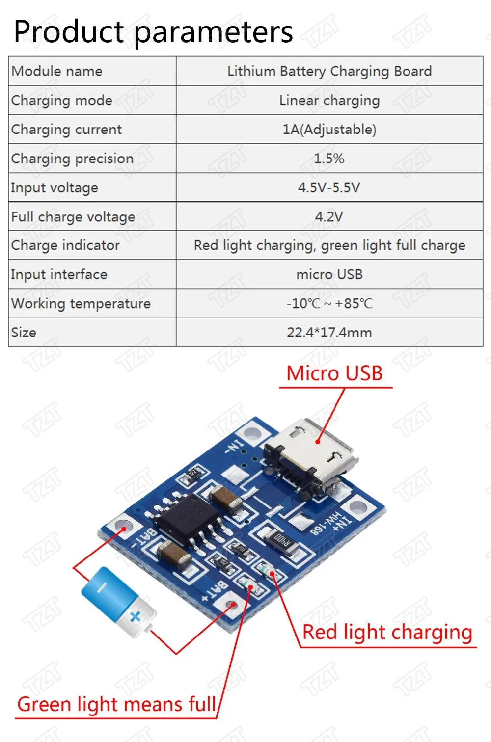 10 шт. Great IT USB 5 В 1A TP4056 модуль зарядного устройства литиевой батареи зарядная плата с защитой двойные функции 1A li-ion