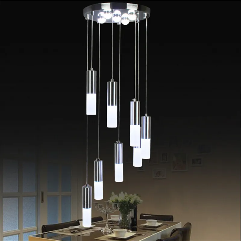 Современная короткая модная 8 головок 39 Вт Светодиодная акриловая Подвесная