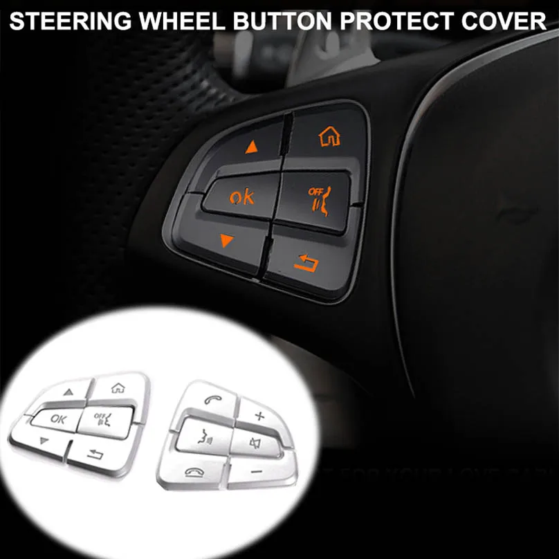 

One Set Steering Wheel Button Cover Trim for Mercedes-Benz GLE GLS A B GLA CLS Class