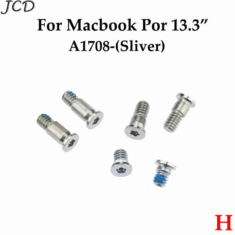 H-A1708 sliver JCD чехол для компьютера, задняя крышка, винты для MacBook Pro 1" 15" A1278 A1398 A1425 A1706 A1707 A1708 для MacBook Air A1370 - Цвет: H-A1708 sliver