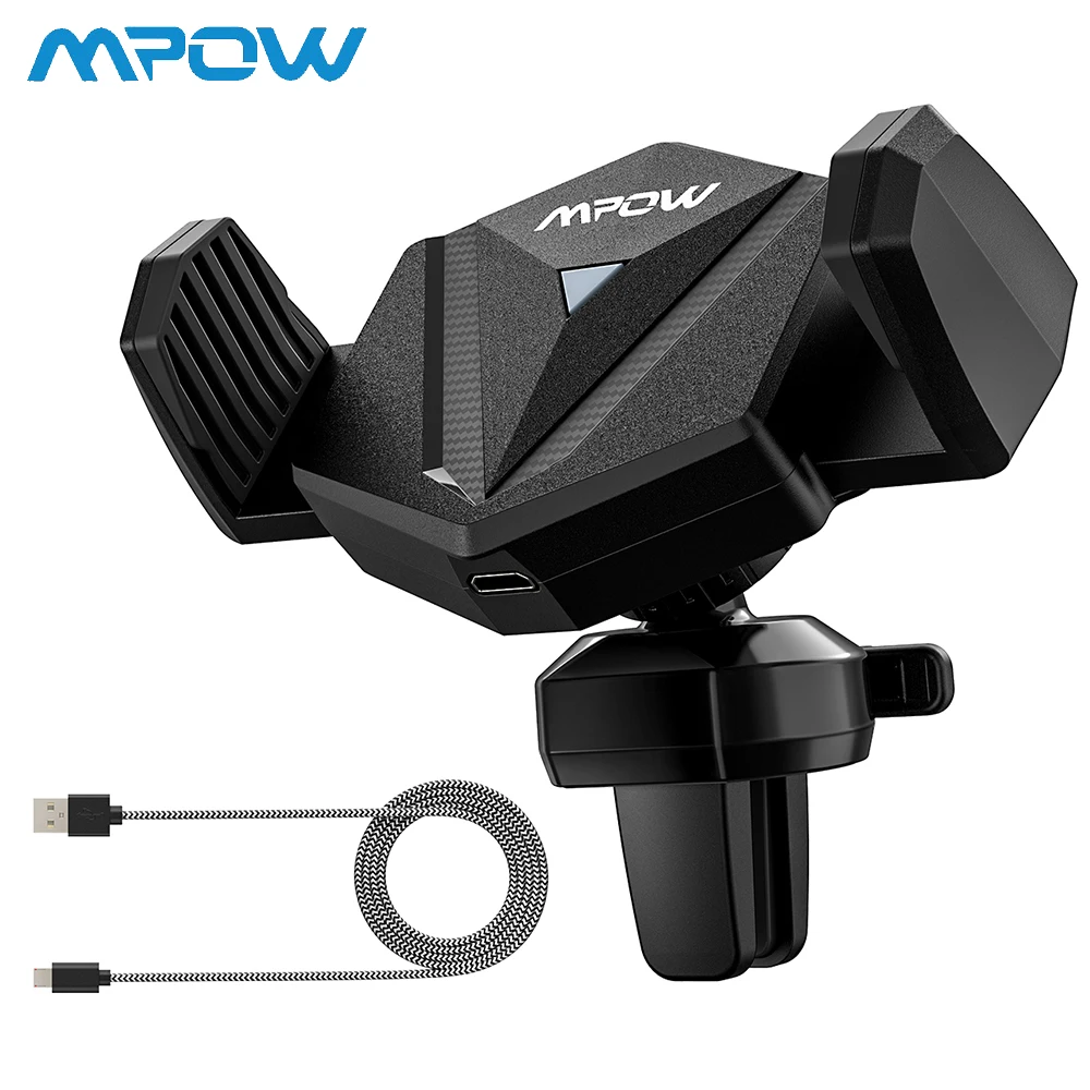 Mpow Qi Беспроводная Быстрая зарядка автомобильный держатель телефона на