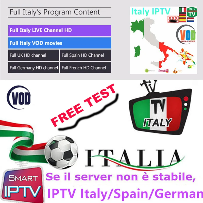 Italia IPTV Италия/испанский/немецкий подписка на Android tv box m3u Enigma2 голландский Франция