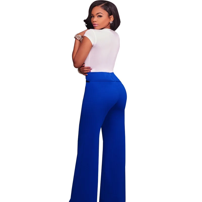 Сплошной цвет молнии отделкой прямые брюки талии|straight trousers|colorful trouserzipper trousers |