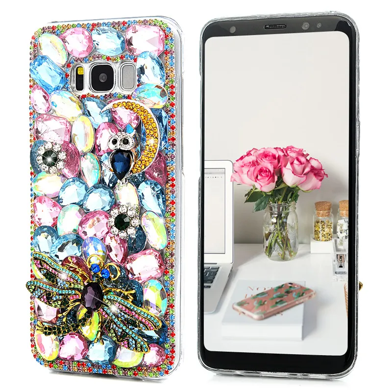 Для samsung Galaxy S9/S9 Плюс/S8/S8 плюс 3D чехол украшеннный горным хрусталем С кристалалми и