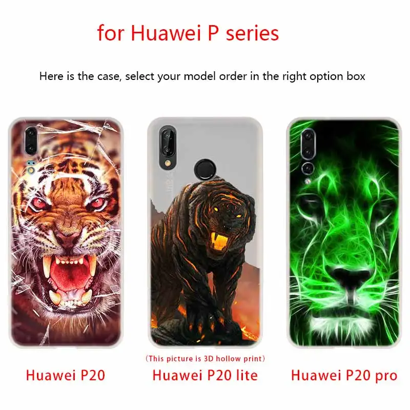 Свирепый тигр лев чехол для телефона Huawei P40 P9 P10 P20 P30 Lite Pro P Smart 2019 мягкий | Мобильные