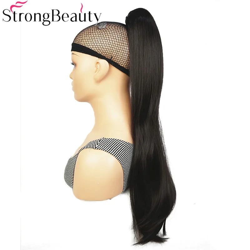 4 StrongBeauty Синтетические длинные прямые конский хвост клип в/на наращивание волос шиньоны - Цвет: 4