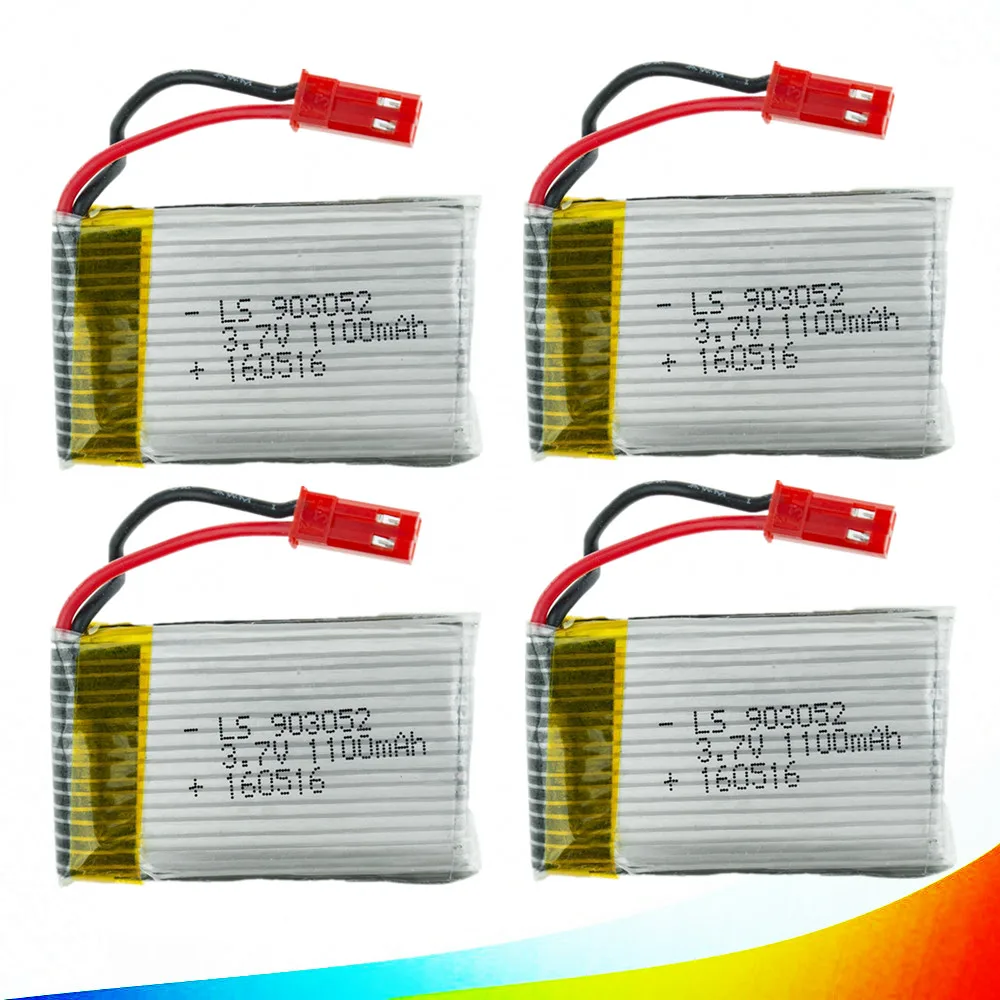 4 шт./лот 3 7 V 1100mAh Lipo Battery 30C для JRC H11C H11D RC Quadcopter Parts 903052|lipo battery|3.7v 1100mahbattery lipo battery |
