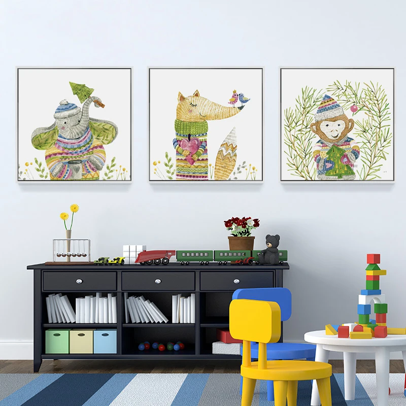 

Cute Cartoon Animals Bear Photo Wall A4 Poster Printing Art Kindergarten Children Painting Painting No Child Room Framework
