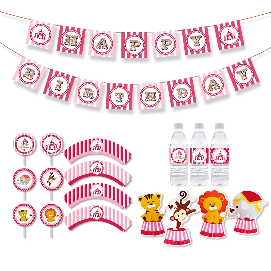 

Circus Birthday Party Table Centerpiece Girl Birthday Party Decorations Kids Vintage Pink Carnival Party Decorations Supplies