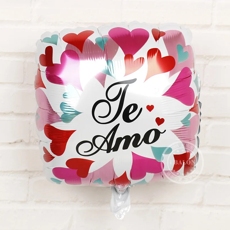 30pcs 18inch Spanish Feliz dia Te amo square shape helium balloons Mother birthday party supplies wedding Love Globos Mama gifts