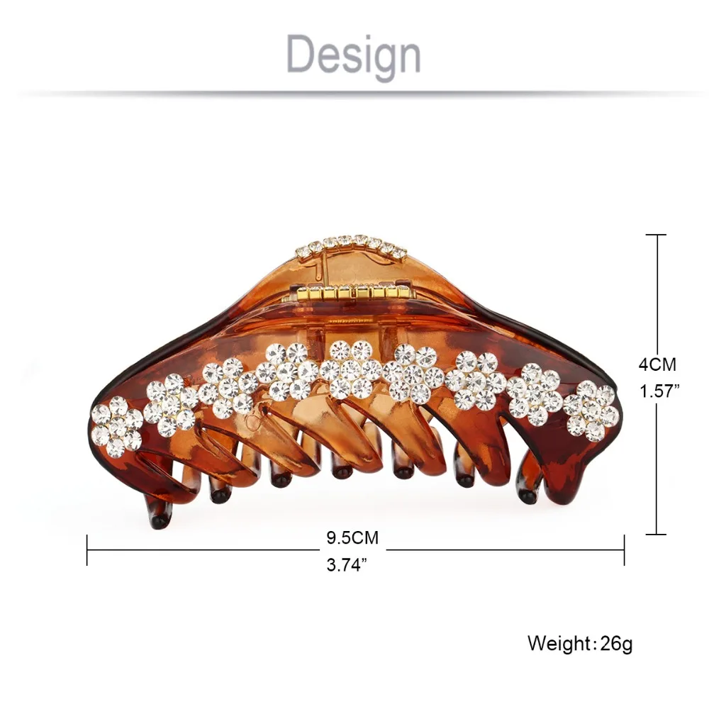 Роскошный Кристальный полузажим для волос в виде Луны заколки Краб женщин