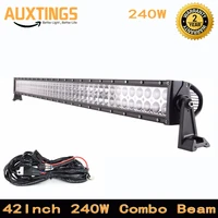 high power 240w led light bar 42 inch combo beam offroad led light bar with wire harness for truck atv suv driving light