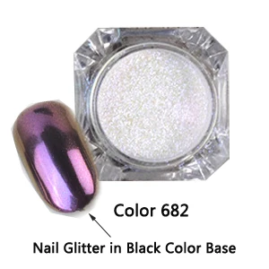1 г/кор. Блестящий зеркальный блеск порошок для ногтей Золотой Серебряный Блеск пудра Хамелеон дизайн ногтей хром пигмент блестит пыль 10 цветов - Цвет: Color 682