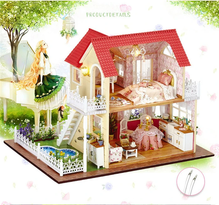Сборный деревянный кукольный домик принцессы сделай сам миниатюрная коробка