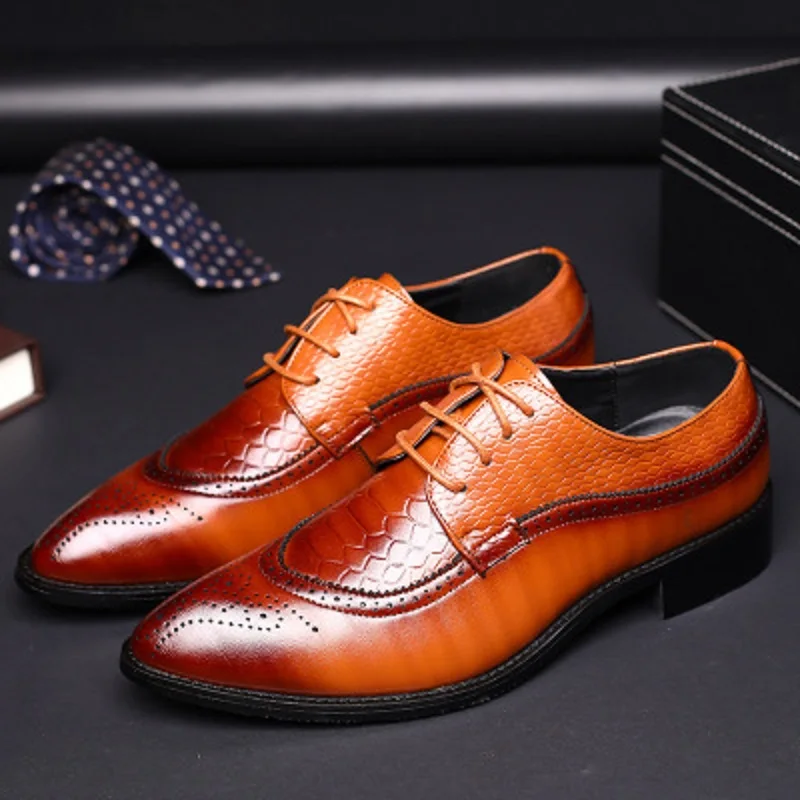 Elegant Pointed Toe Man Oxfords Leather Formal Dress Shoes Busuness Wedding Party Office Men's Flats Big size 38-48 | Обувь