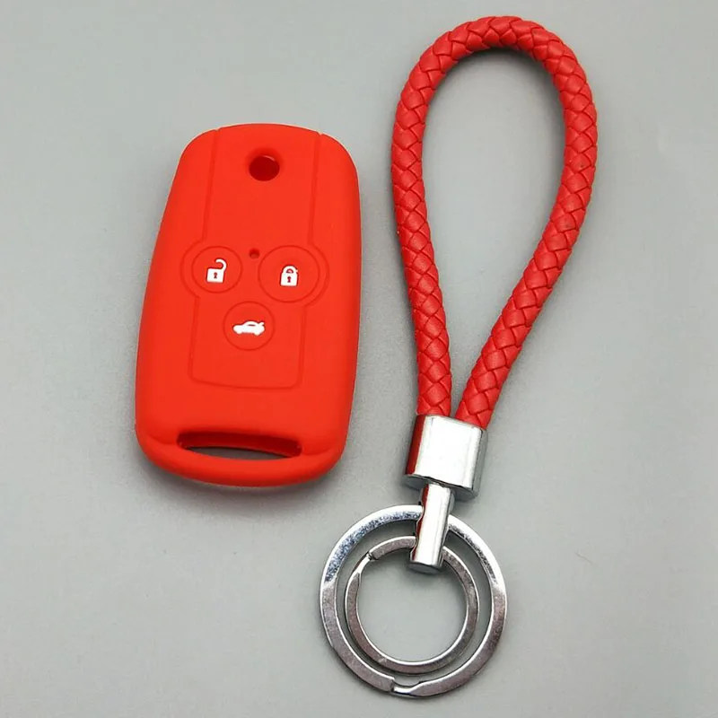 red Для Honda для Accord Civic Pilot CRV для Acura Spirior 3 кнопки флип-пульт дистанционного управления защитный силиконовый резиновый чехол для автомобильных ключей - Название цвета: red