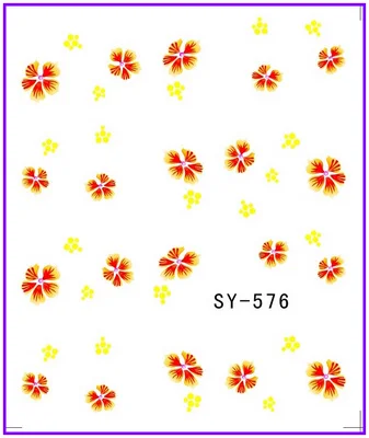 6 упак./лот блестящая водная наклейка наклейки для ногтей цветочные капельки