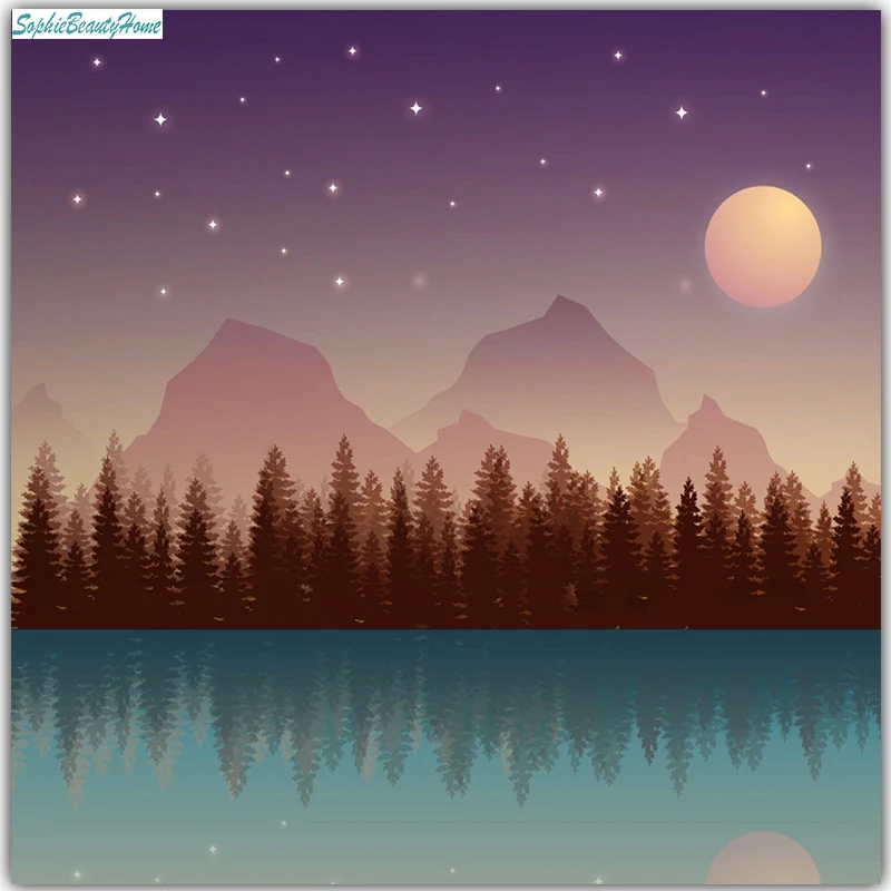 

Sophie beauty home 5D DIY diamond painting sunset landscape cross stitch mosaic home wall decoration pictures