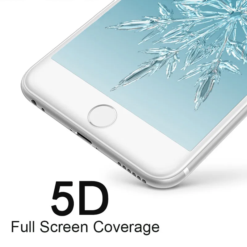 5D изогнутая 9H Защита экрана для iPhone 6S 6 7 полное покрытие 6Plus 6splus 7plus Закаленное