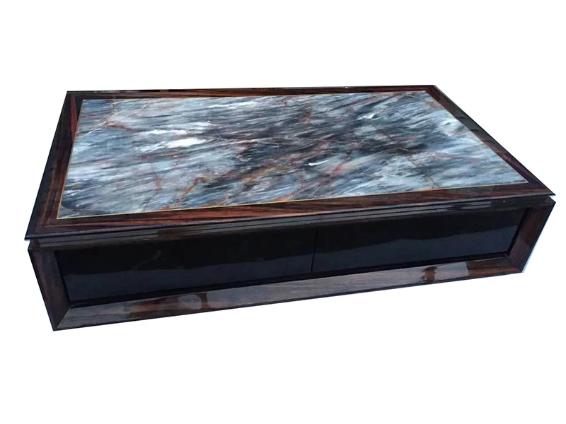 Coffee table Современный журнальный столик в скандинавском стиле с мраморной столешницей и деревянным центральным столом с выдвижными ящиками - Цвет: Coffee table