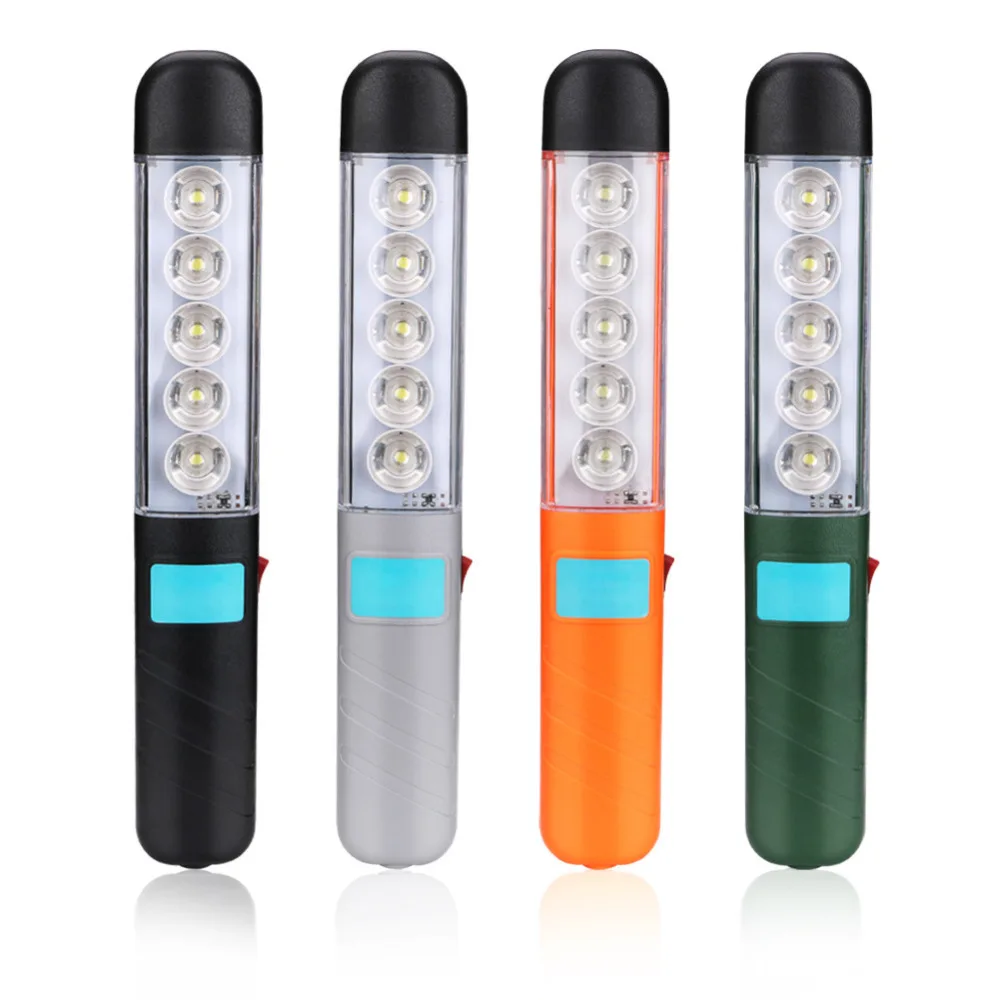 Портативный 5 LED Перезаряжаемый рабочий свет магнит фонарик Фонарь Лампа пластик
