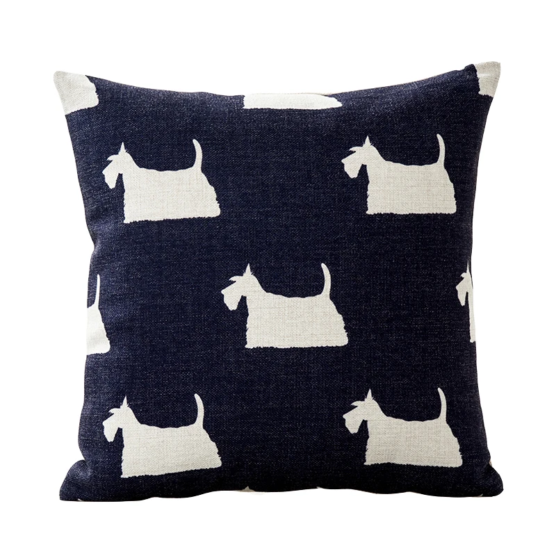 Cartoon Animals Dogs Geometry Case Home Decorative Pillow Thick Linen Pillowcase Sofa Cushion | Дом и сад
